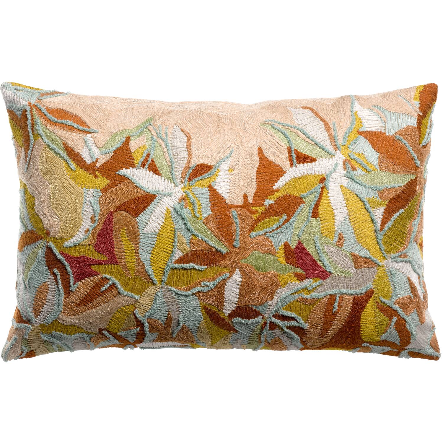 Geborduurd kussen Vivaraise Alina - 100 % katoen - Dragee - 40 x 65 cm