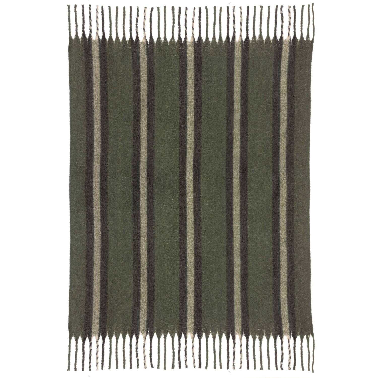 Plaid décoratif Vivaraise Isabel - Rayé Sapin (100% polyester recyclé) - 130 x 160 cm