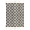 Plaid recyclé Vivaraise Isabel - Damier Ardoise (130 x 160 cm)