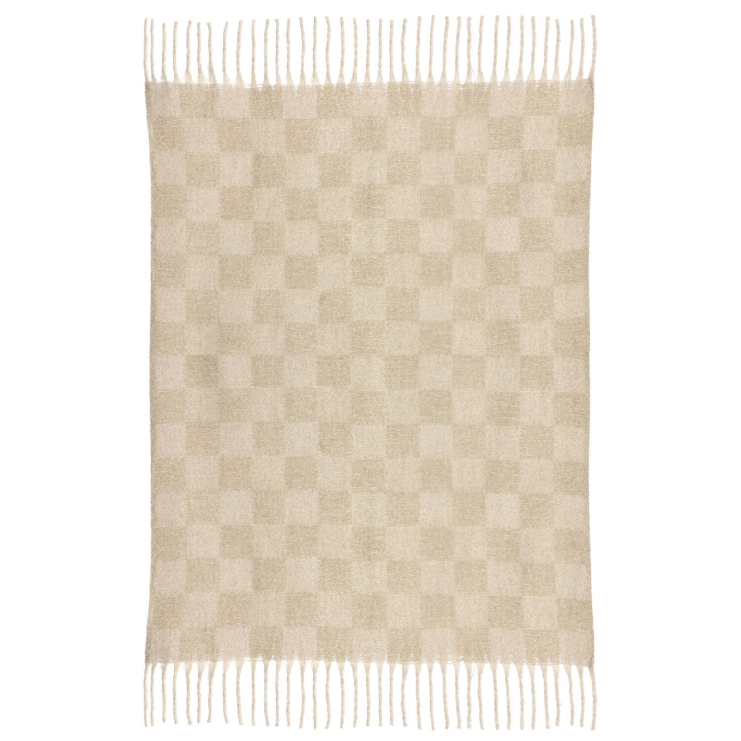 Plaid recyclé Isabel damier en polyester - 130 x 160 cm