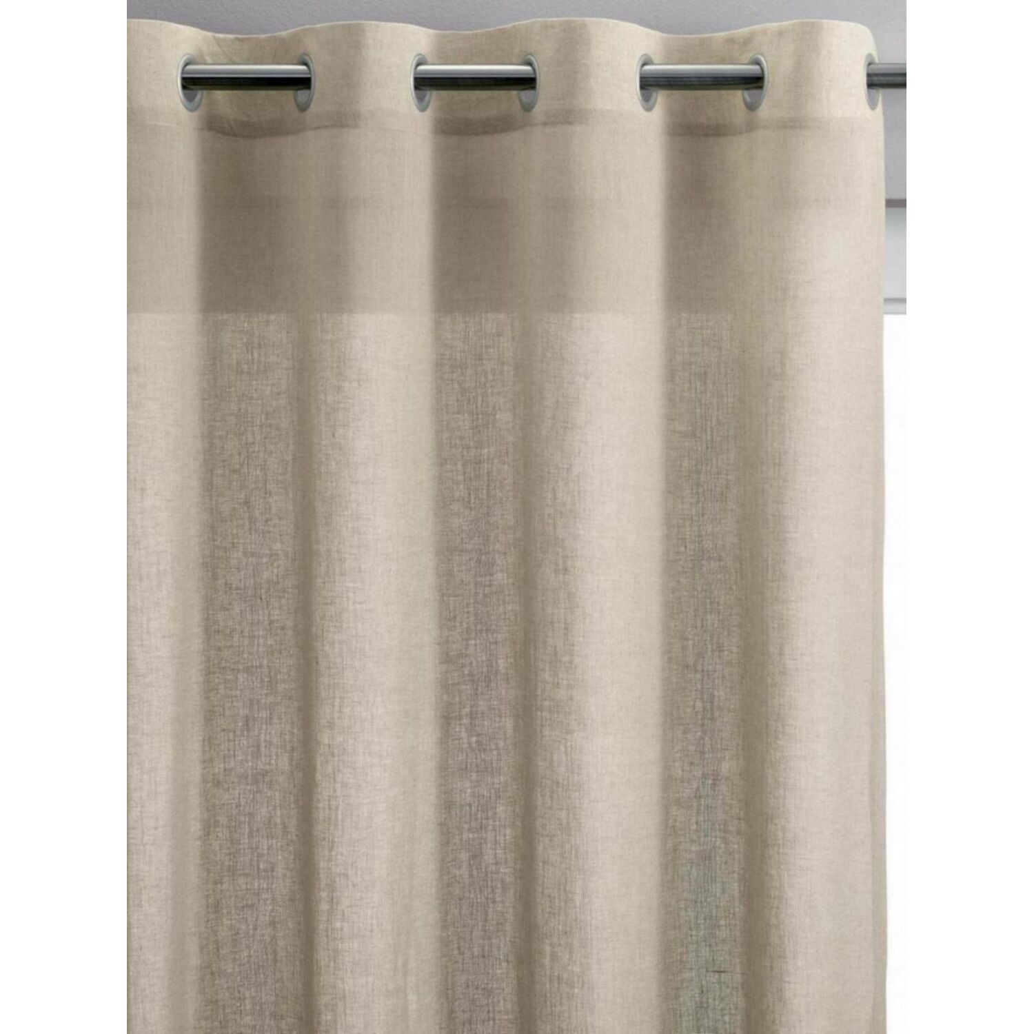 Rideau voile Zeff Vivaraise en lin-coton naturel 140 x 280 cm