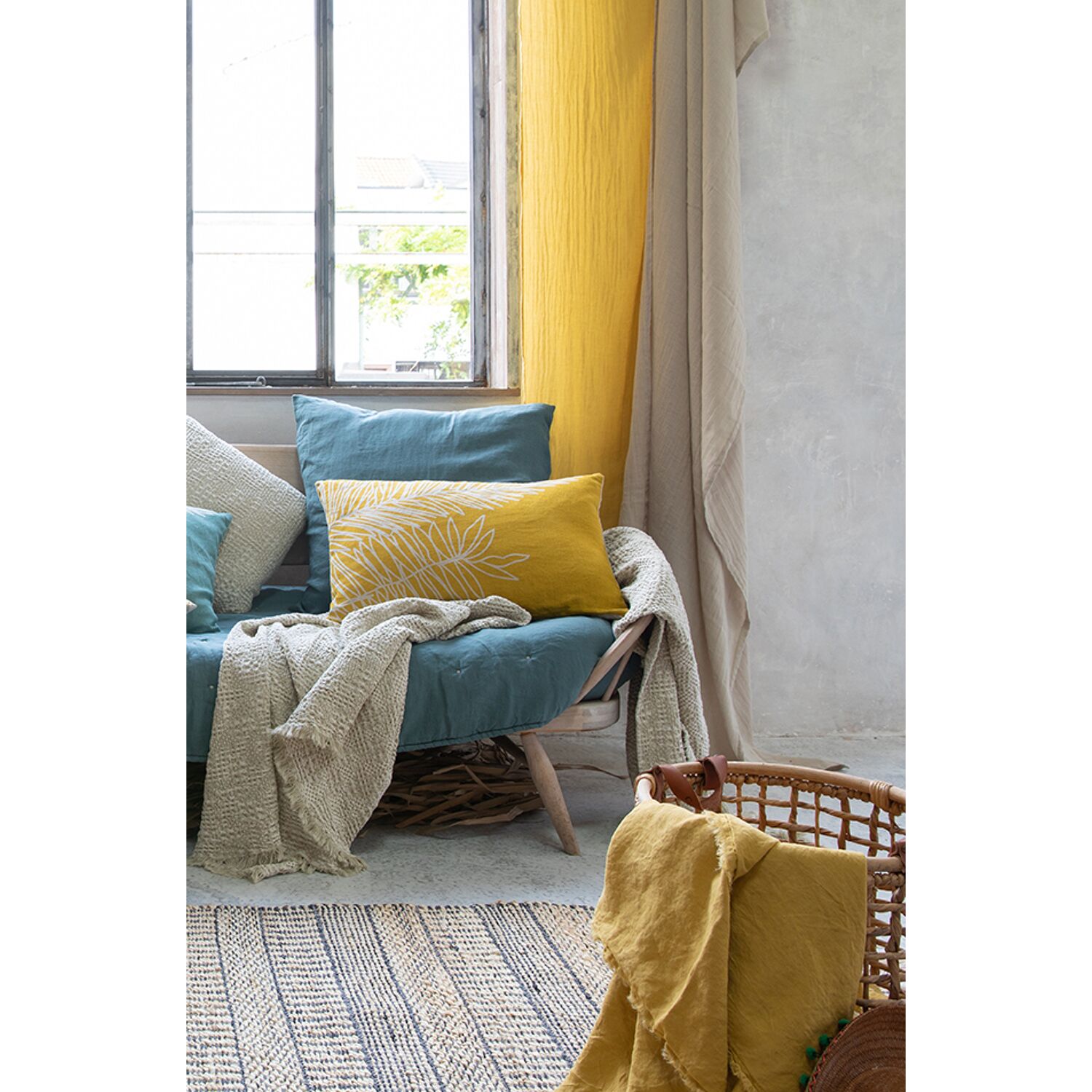 Rideau voile Zeff Vivaraise en lin-coton naturel 140 x 280 cm