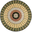 Tapis extérieur Zeno Vivaraise - Tapis rond en polypropylene et polyester, diamètre 160 cm, finition bois cèdre