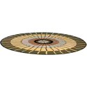 Tapis extérieur Zeno Vivaraise - Tapis rond en polypropylene et polyester, diamètre 160 cm, finition bois cèdre