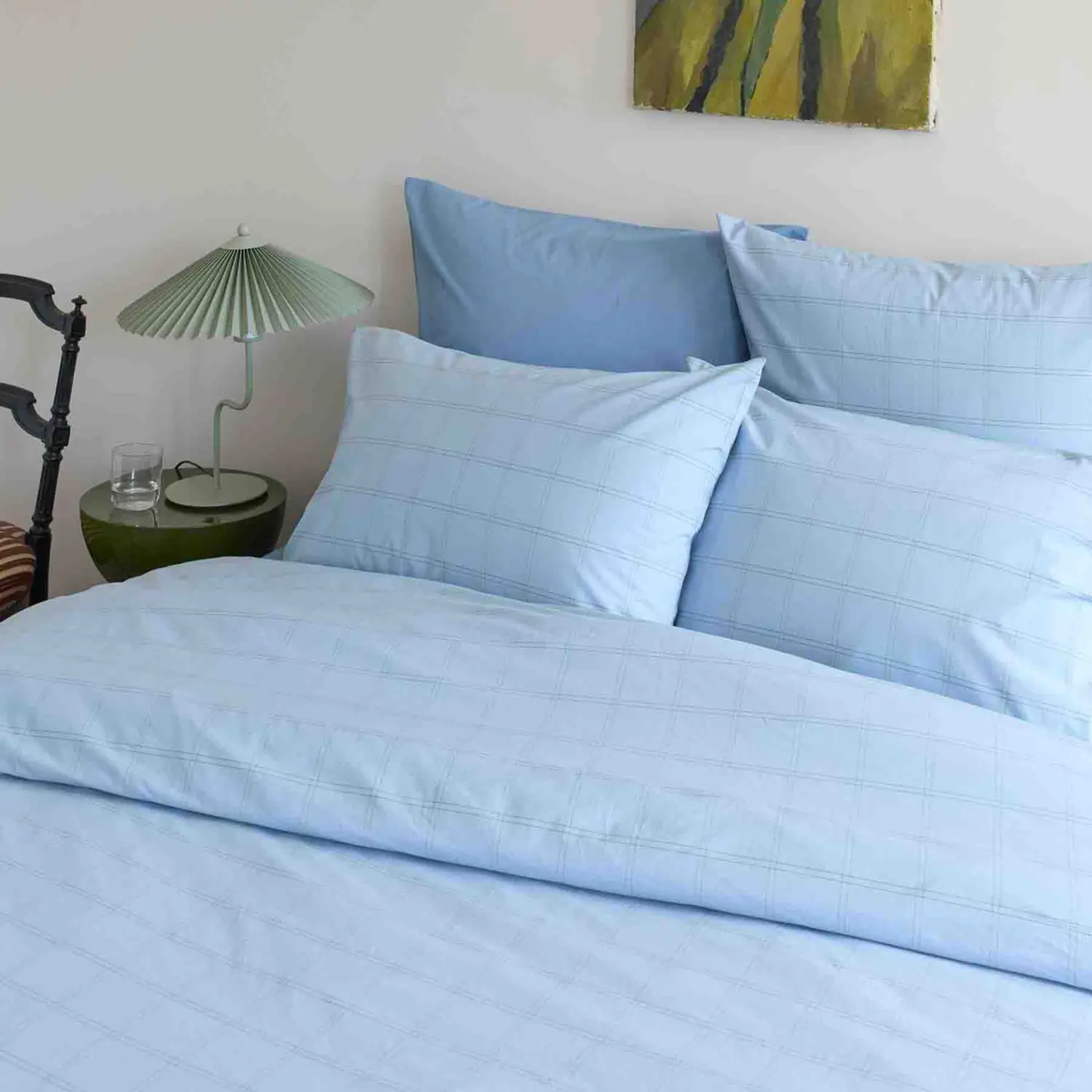 Housse de couette Chloé - Ciel, 160 x 210 cm, en coton 100% percale