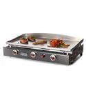 Plancha gaz Lagoa 3 feux tout inox - Idéale pour cuisiner jusqu'à 30 personnes en extérieur