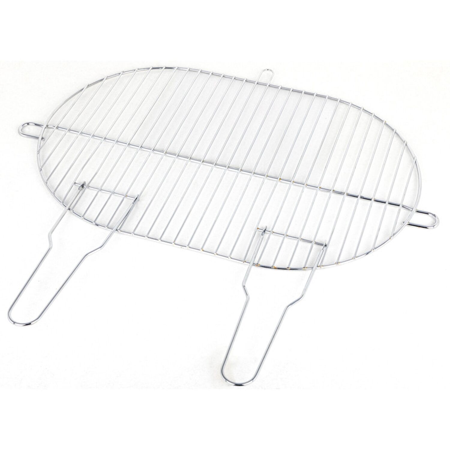 Grelha oval simples em aço cromado - 50,5 x 33 cm