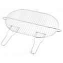 Grelha oval simples em aço cromado - 50,5 x 33 cm