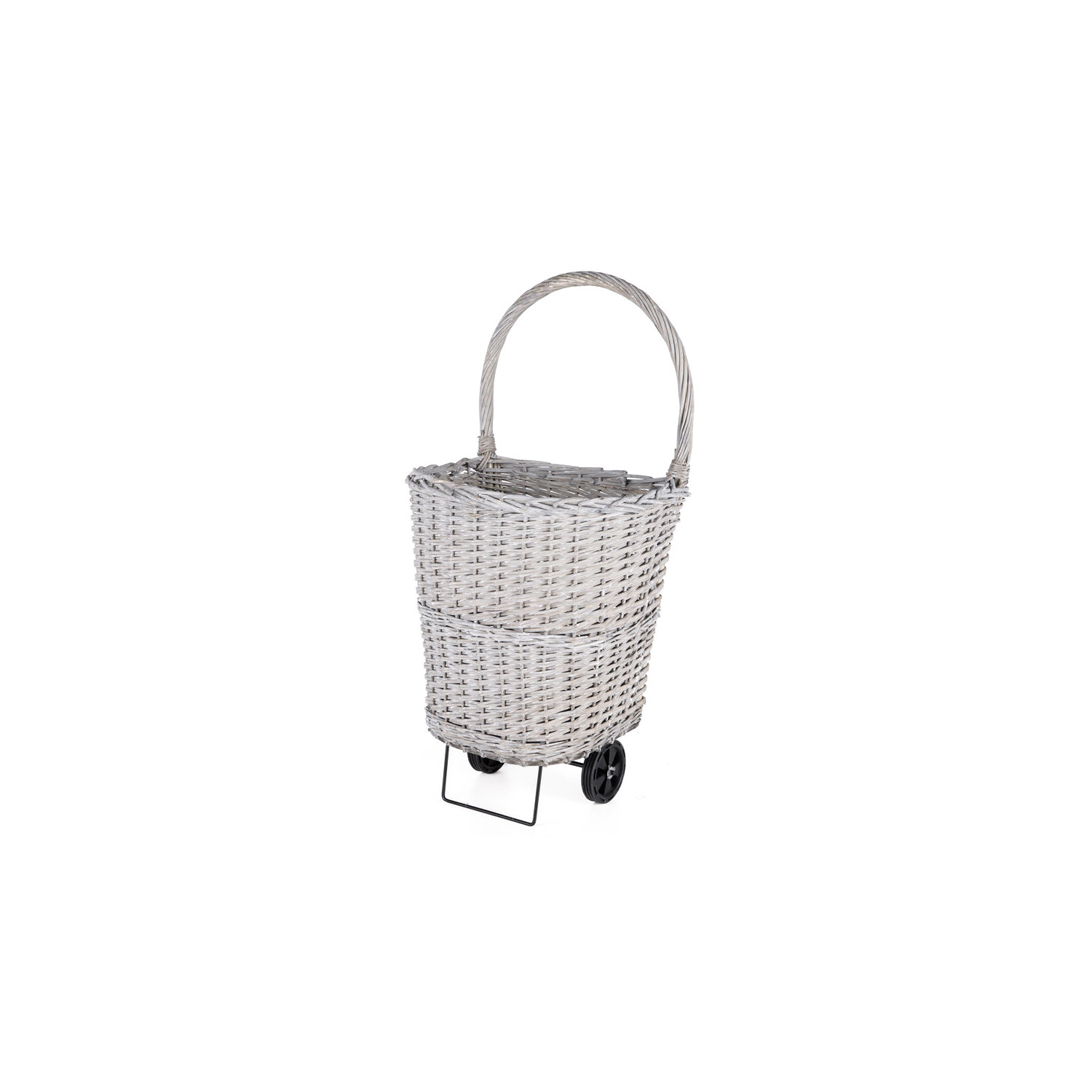 SOMAGIC - Carrello porta tronchi in vimini e acciaio