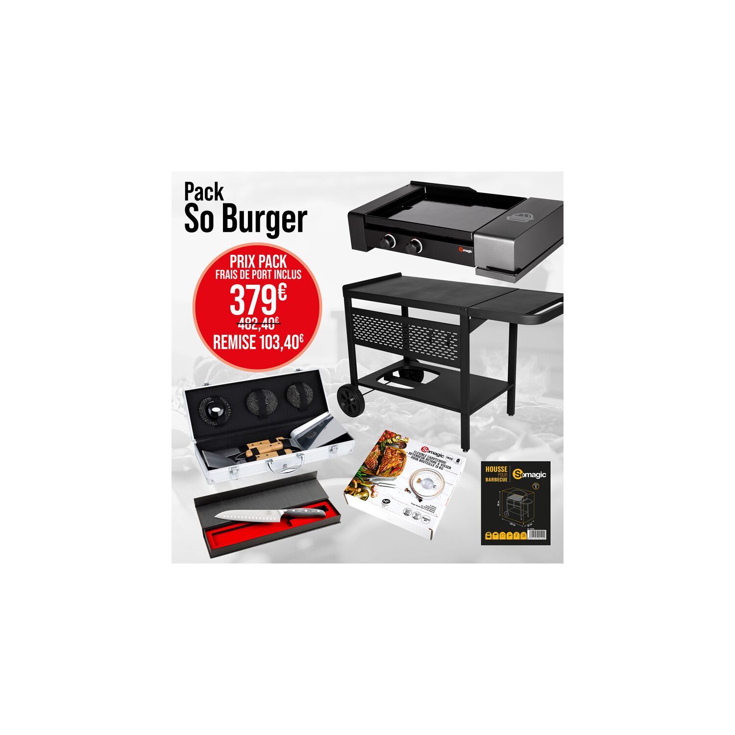 SOMAGIC - Plancha au gaz spécial burger SO BURGER - 5,6kW