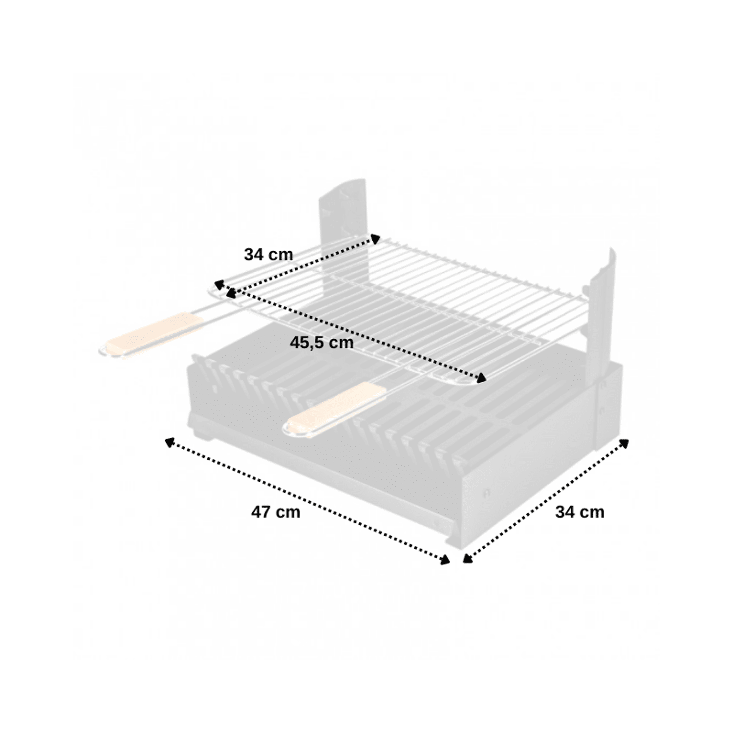 SOMAGIC - Barbecue au charbon de bois réglable en 3 hauteurs GRILLOIR - grilloir à poser