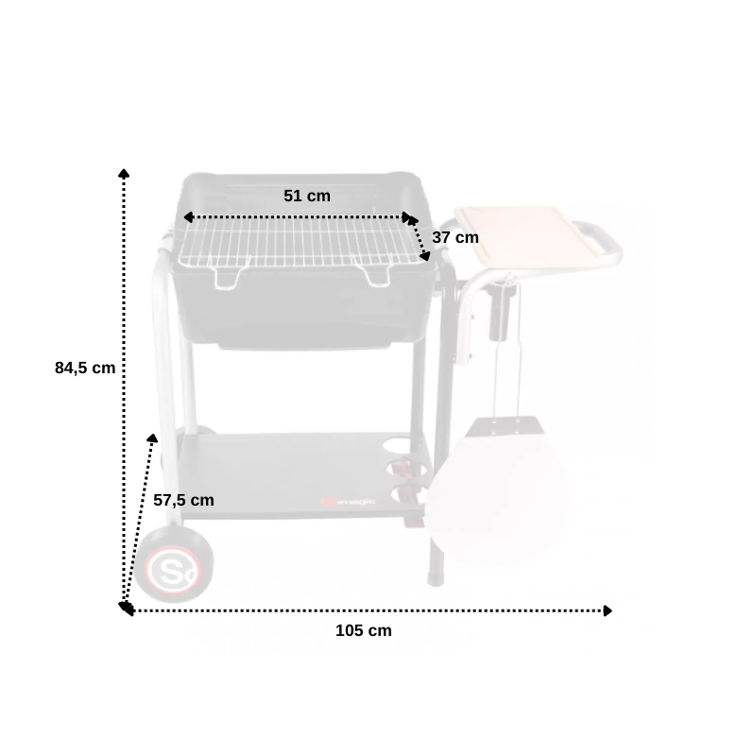 SOMAGIC - Barbecue au charbon de bois ROMA avec cuisson pizza