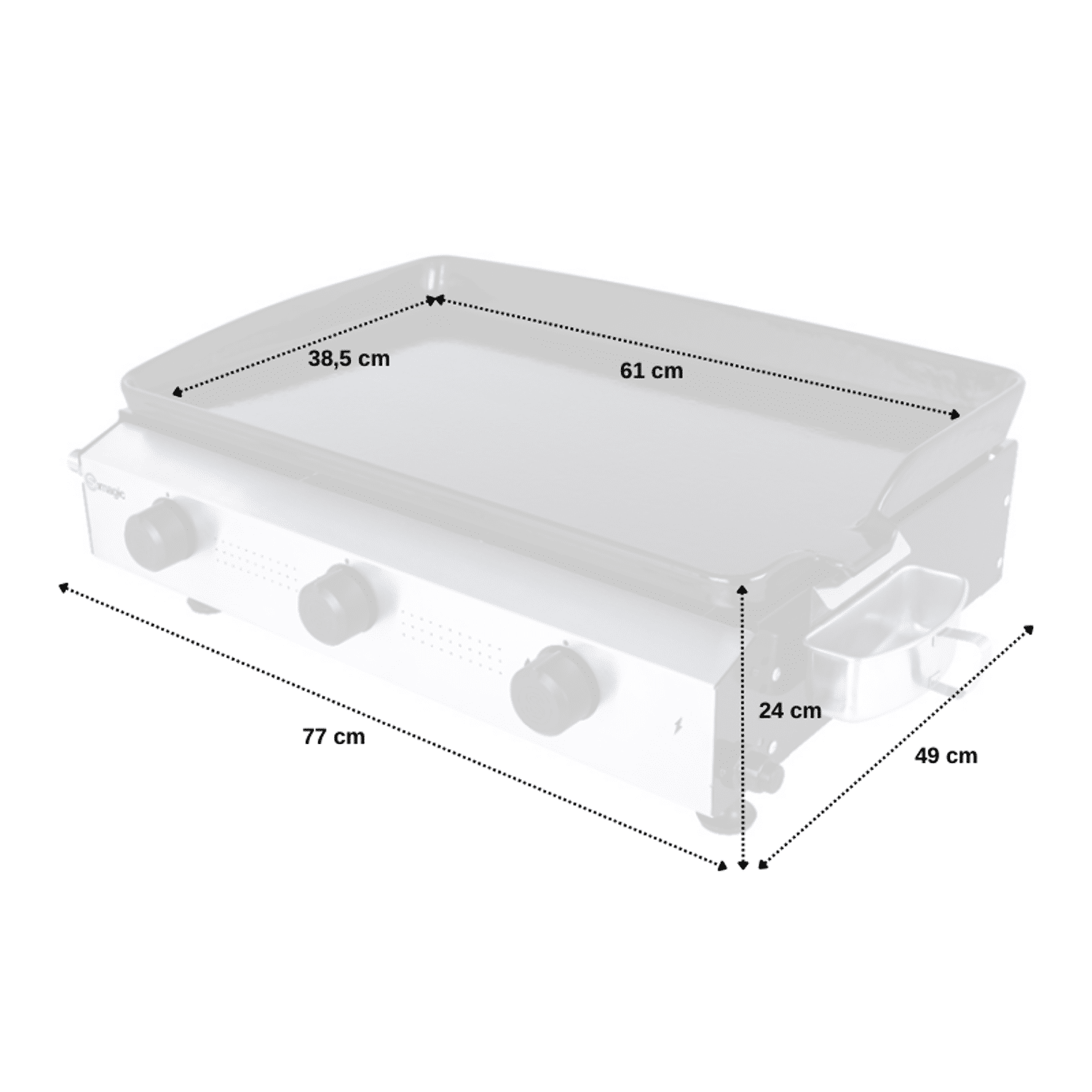 SOMAGIC - Plancha à gaz à poser 3 brûleurs ANETO