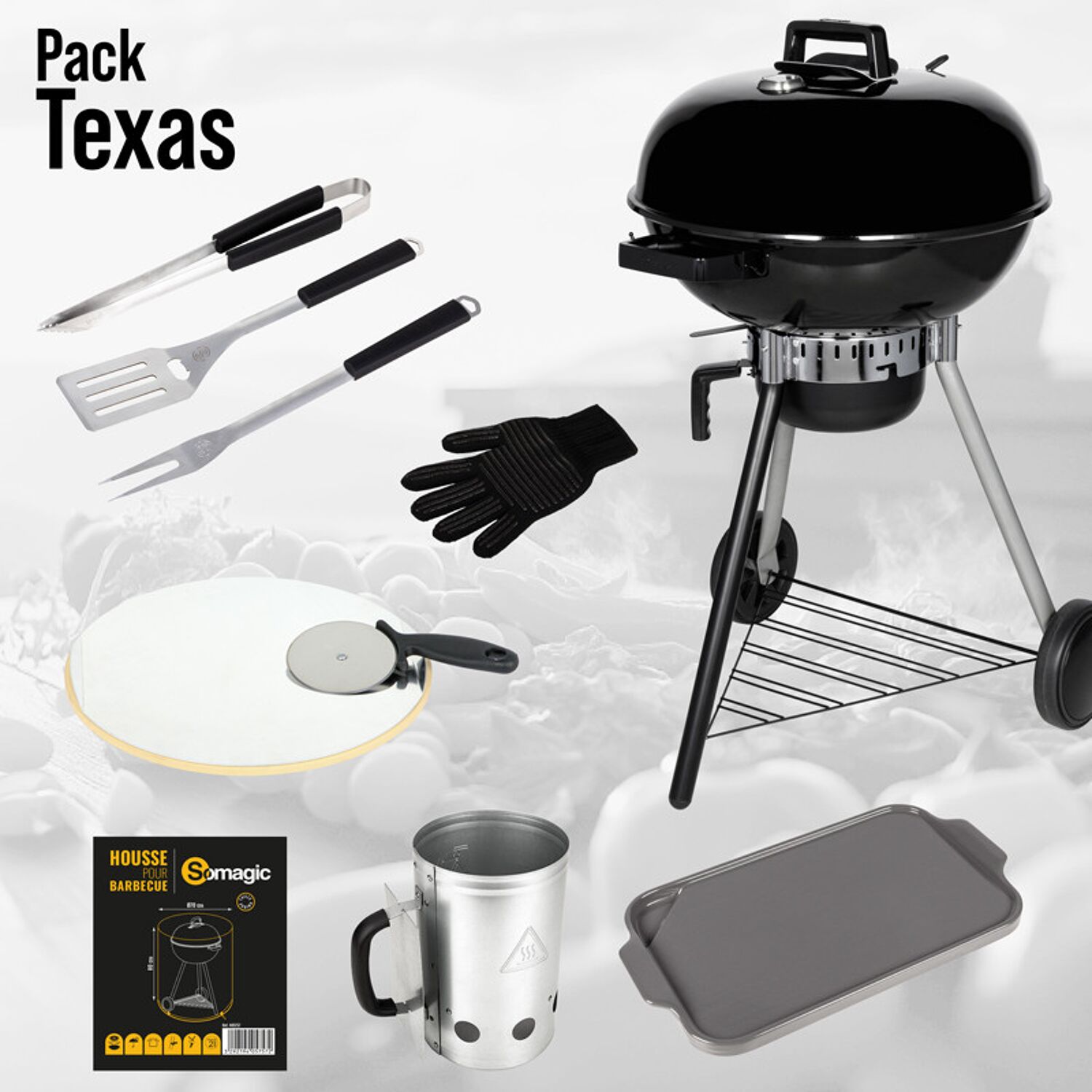 Set barbecue a carbonella Texas SOMAGIC