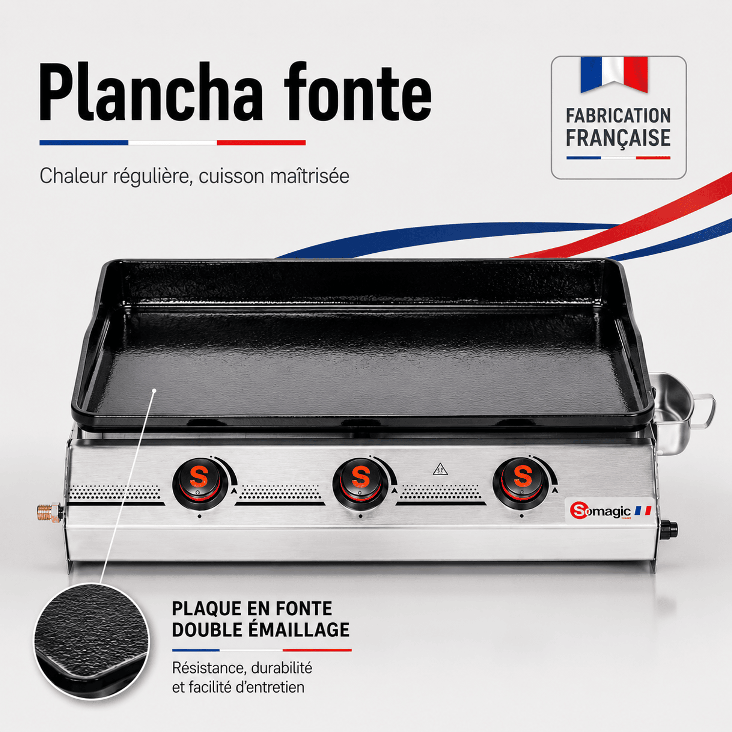 SOMAGIC - Plancha Premium 3 quemadores
