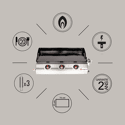 SOMAGIC - Plancha Premium 3 quemadores