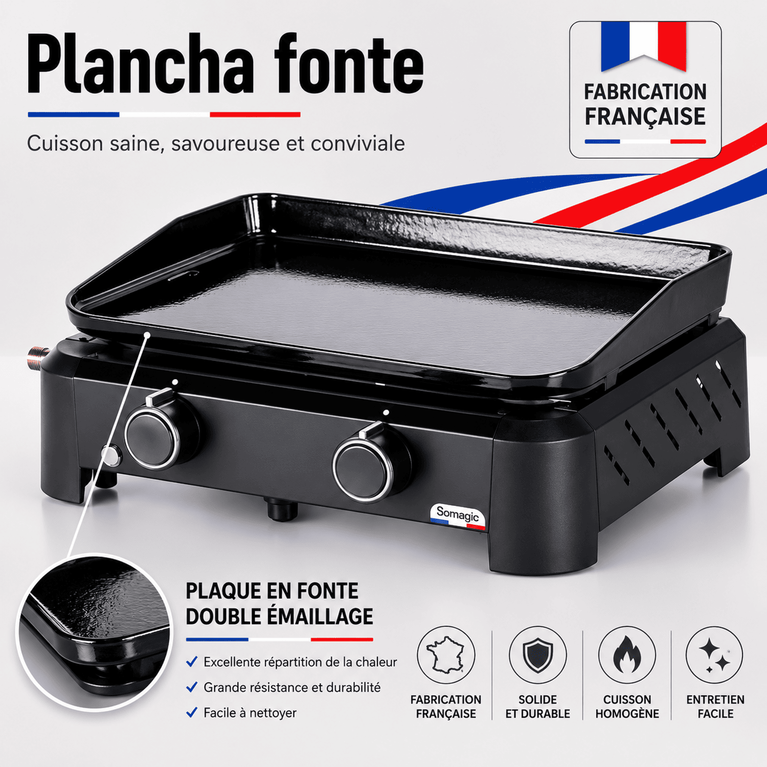 SOMAGIC - Plancha au gaz HENDAYE 200