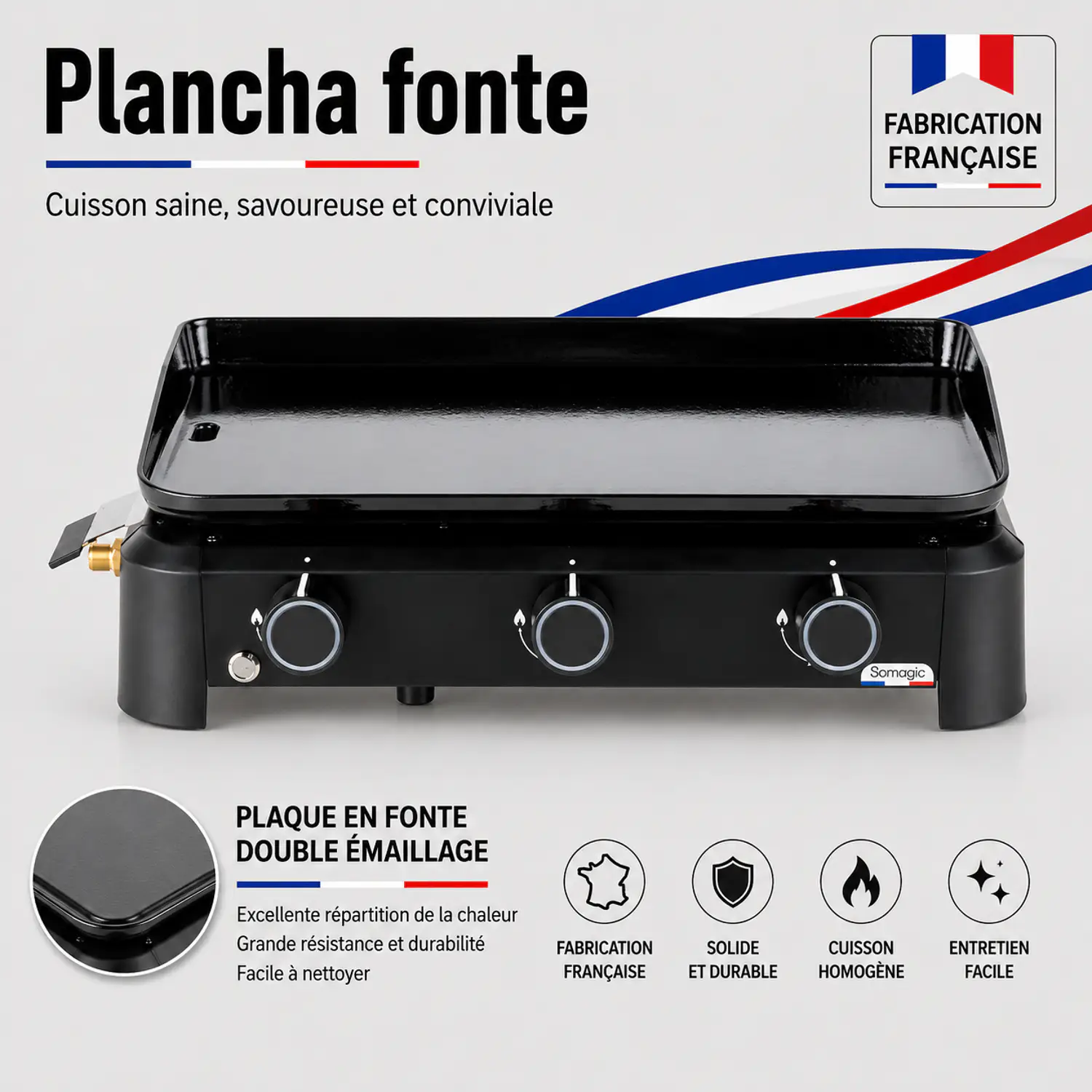 SOMAGIC - Plancha au gaz HENDAYE 300