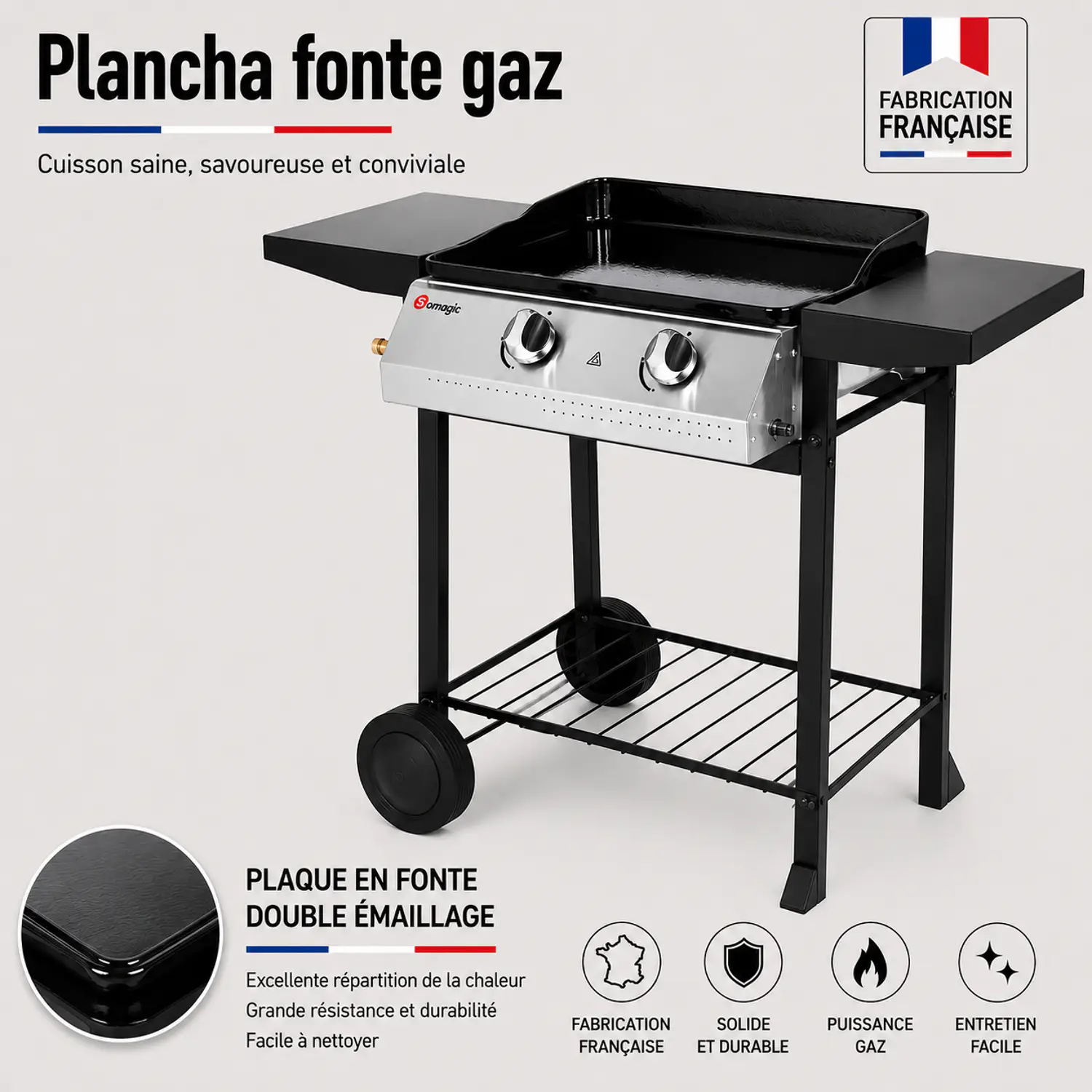 SOMAGIC - Gasfornuis 2 branders 5,3kW