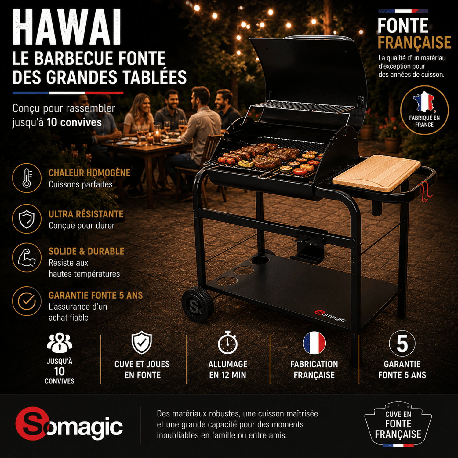 SOMAGIC - Houtskoolbarbecue VULCANO 2600