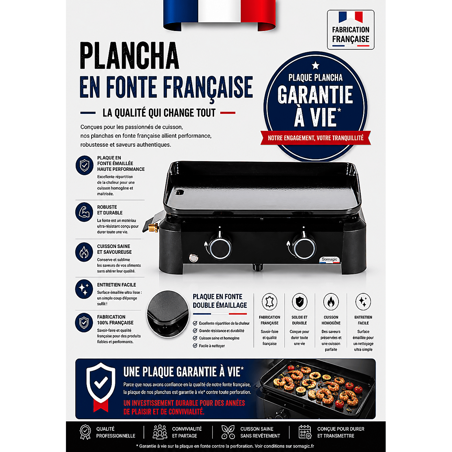 SOMAGIC - Plancha au gaz HENDAYE 200