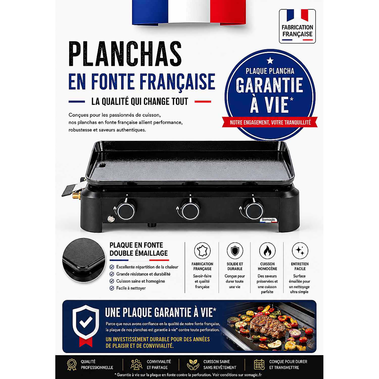 SOMAGIC - Plancha au gaz HENDAYE 300