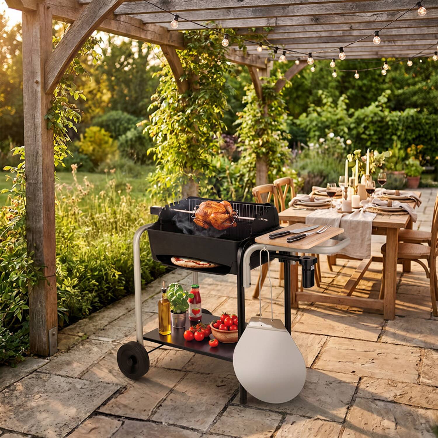 SOMAGIC - Barbecue au charbon de bois avec cuisson pizza