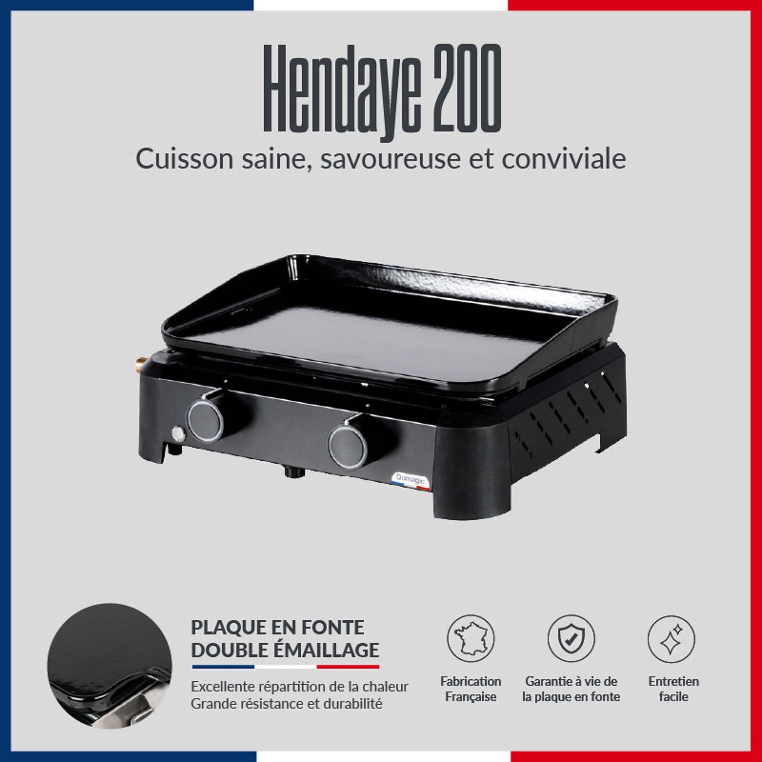 Plancha à gaz à poser