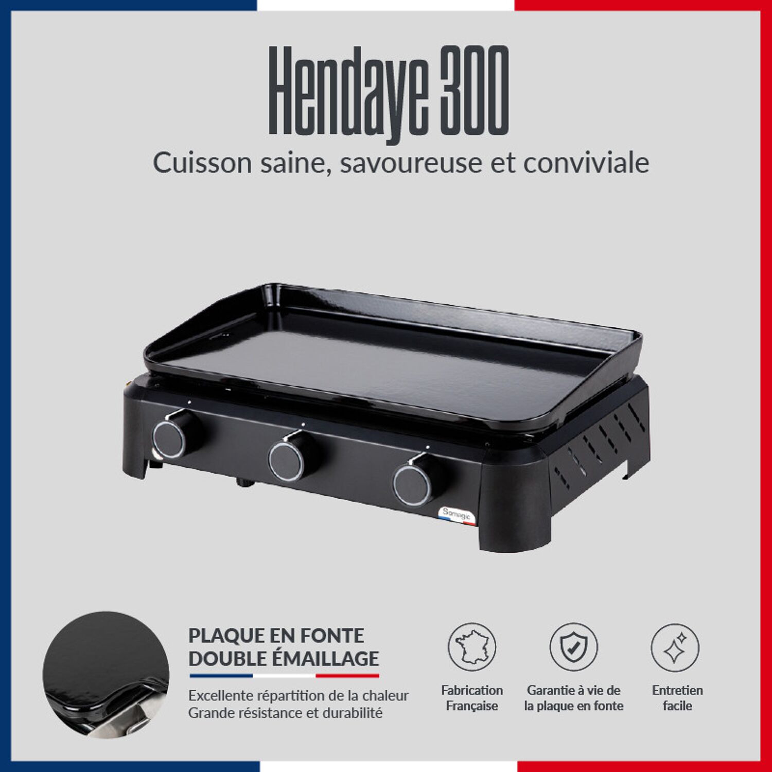 Plancha gaz à poser