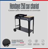 Plancha gaz sur chariot