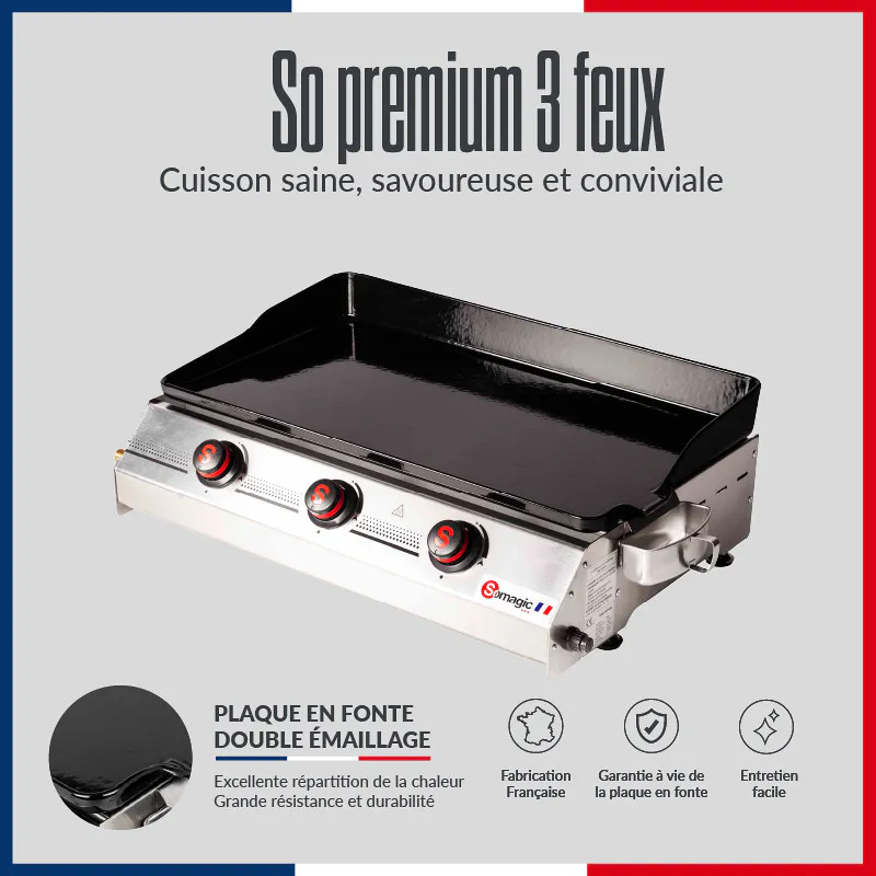 Plancha à gaz à poser - Happy Garden